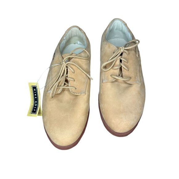 Vintage 90s Nike Pro Air Classic Pro Golf Shoes Tan Suede Women’s 8 NEW - Picture 1 of 8